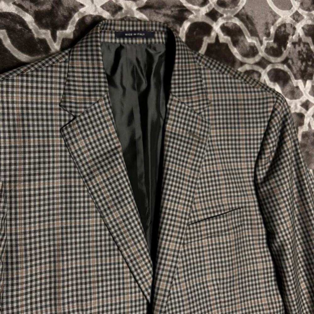 Daniel Cremieux Black and Brown Checkered Blazer